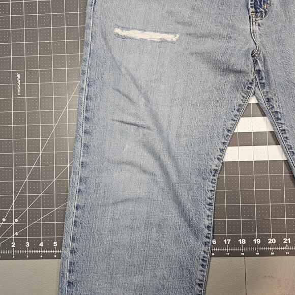 Polo Ralph Lauren Jeans Mens 36x32 Faded Distressed Repaired Straight Relaxed - Picture 4 of 16